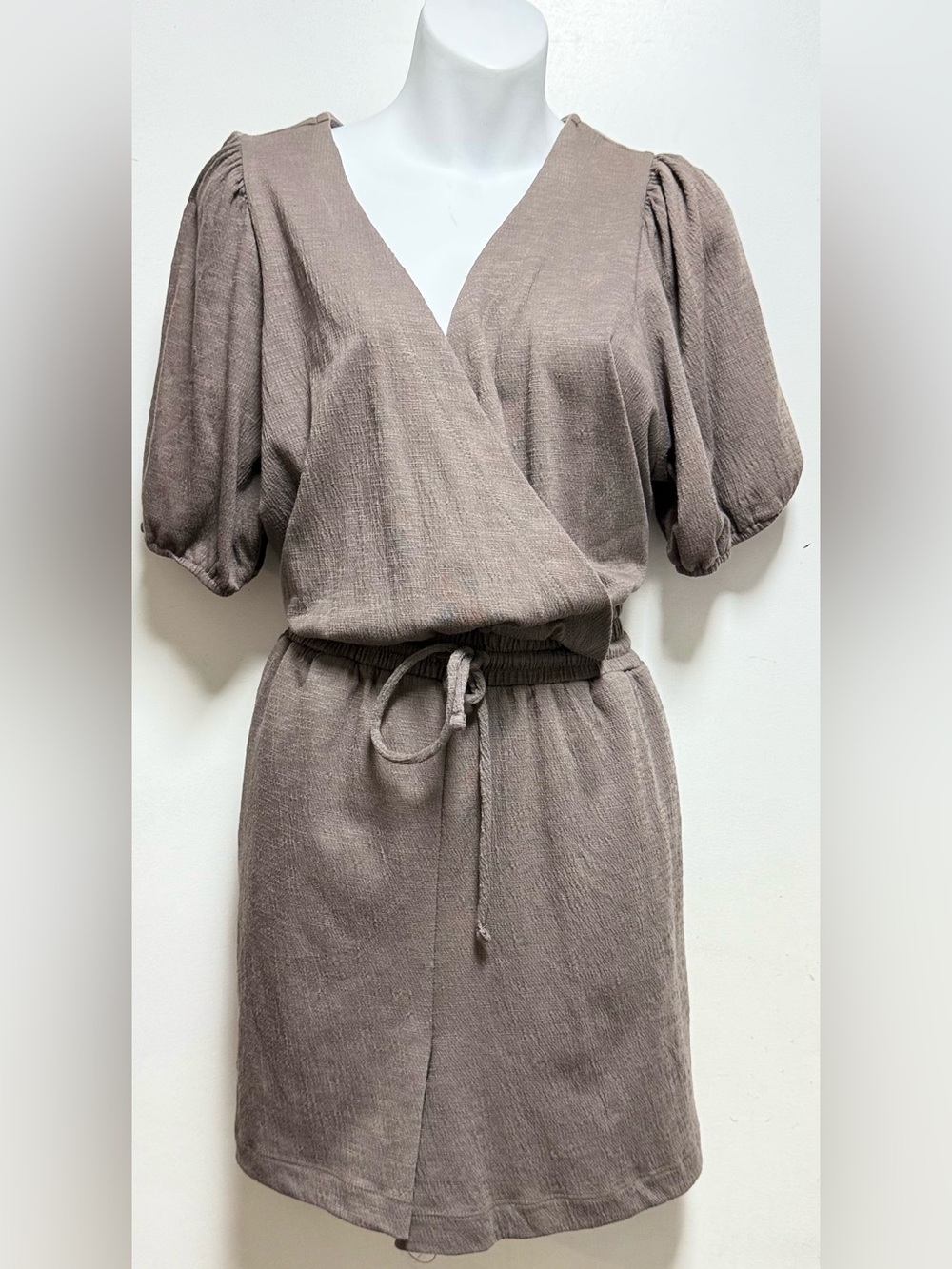 Nine West Taupe Wrap-Style Romper